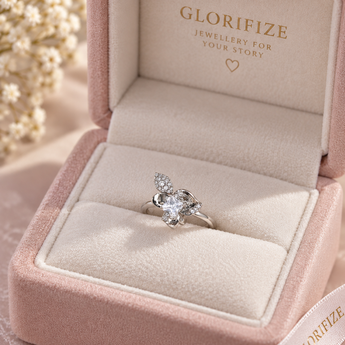 Silver Petal Elegance Ring(Adjustable Size)