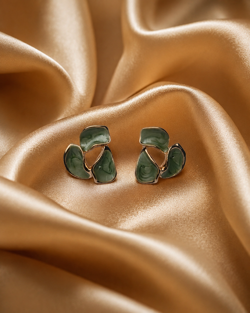 Green Marble Statement Ring for Women | Gold-Plated Adjustable Cocktail Ring | Trendy Fashion Jewelry