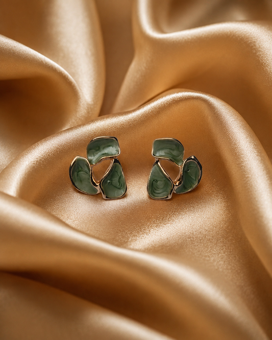 Green Marble Statement Ring for Women | Gold-Plated Adjustable Cocktail Ring | Trendy Fashion Jewelry