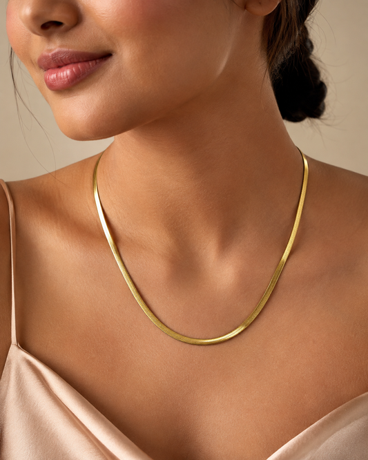Classic Gold Snake Chain Necklace for Women