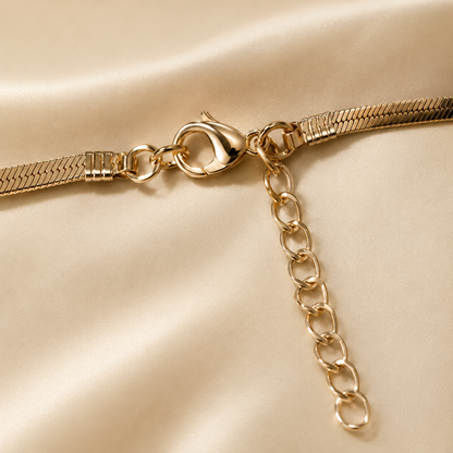 Emerald Bloom Charm Necklace – Gold Plated Snake Chain