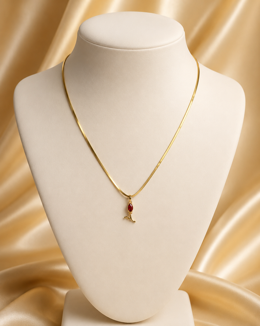 Red Crystal Floral Pendant
