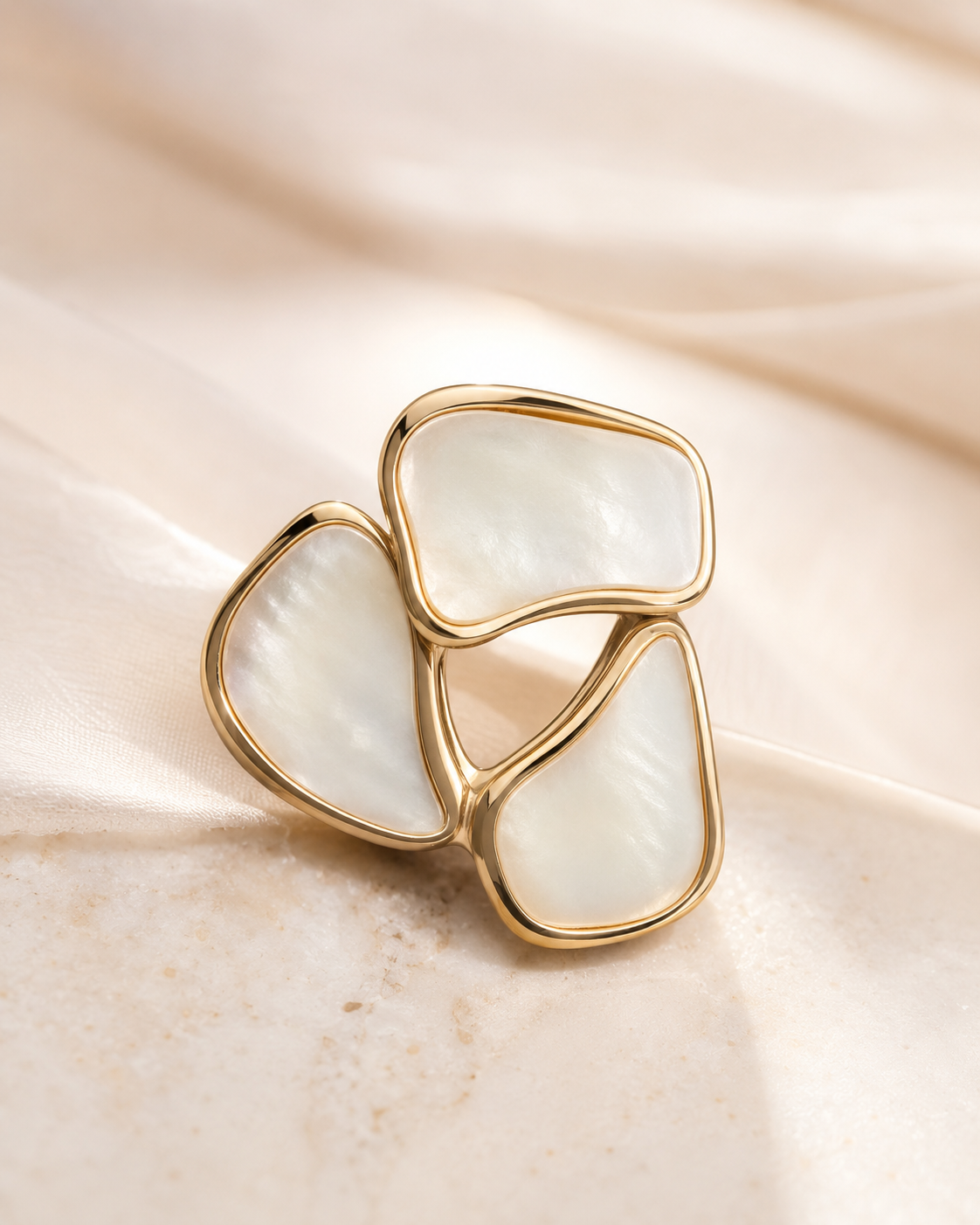 Shreevika Gold-Plated Mother of Pearl Floral Stud Earrings for Women | Elegant Korean Minimal Earrings | Lightweight Daily Wear Fashion Jewelry