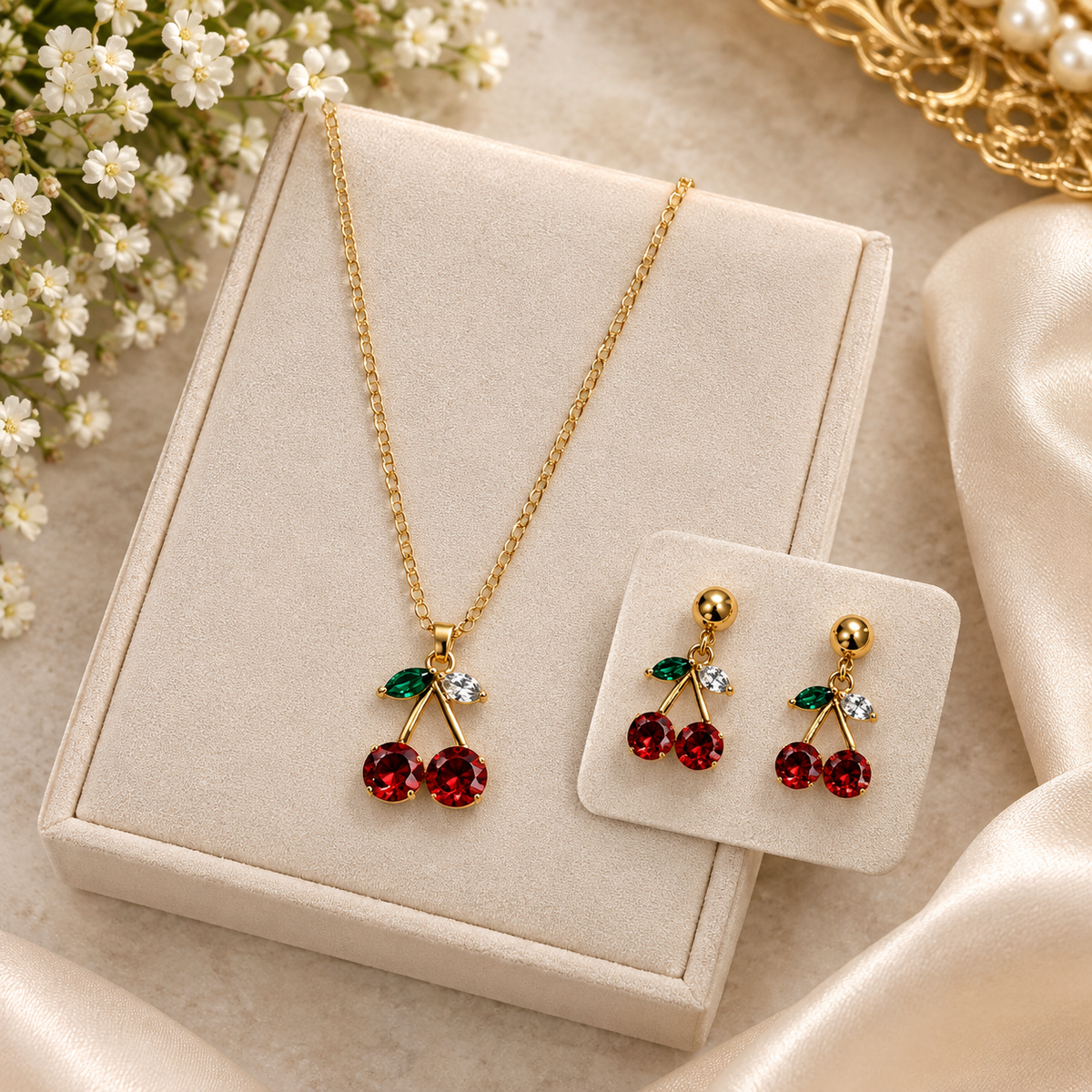 Cherry Blossom Jewelry Set