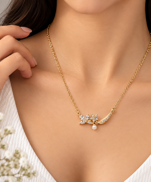 Floral Pearl Elegance Necklace