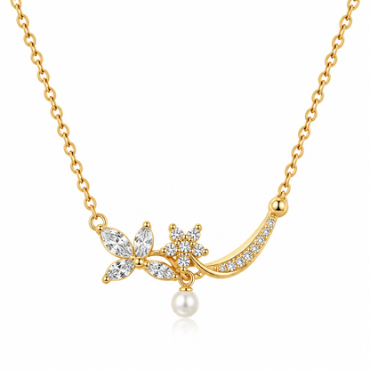 Floral Pearl Elegance Necklace