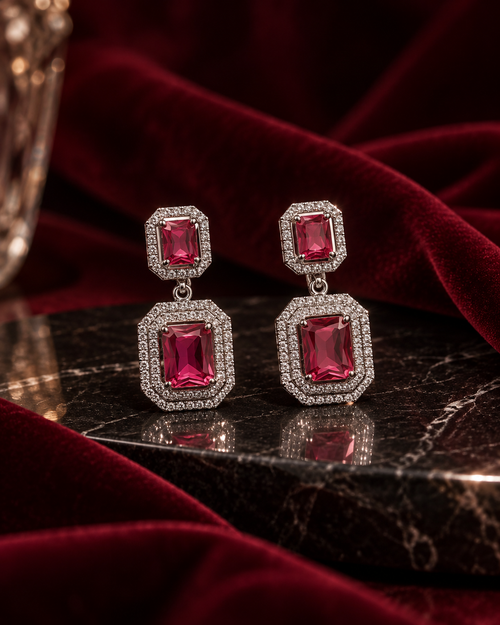 Ruby Radiance Drop Earrings