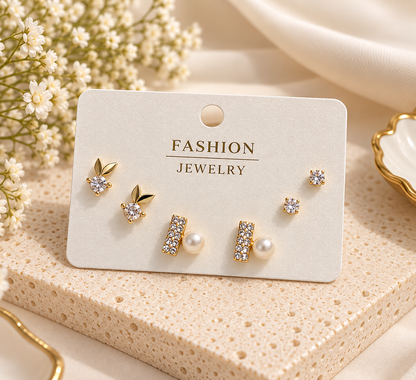 bunny pearl studs set