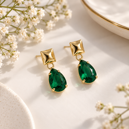 Emerald Dangle Earrings
