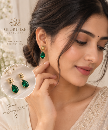 Emerald Dangle Earrings
