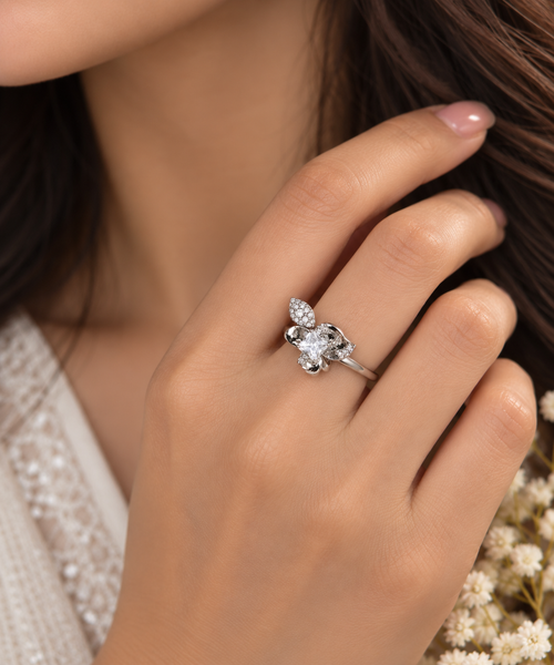 Silver Petal Elegance Ring(Adjustable Size)