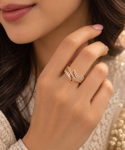 Rose Gold Crossover Ring(Adjustable Ring)