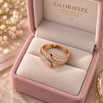 Rose Gold Crossover Ring(Adjustable Ring)