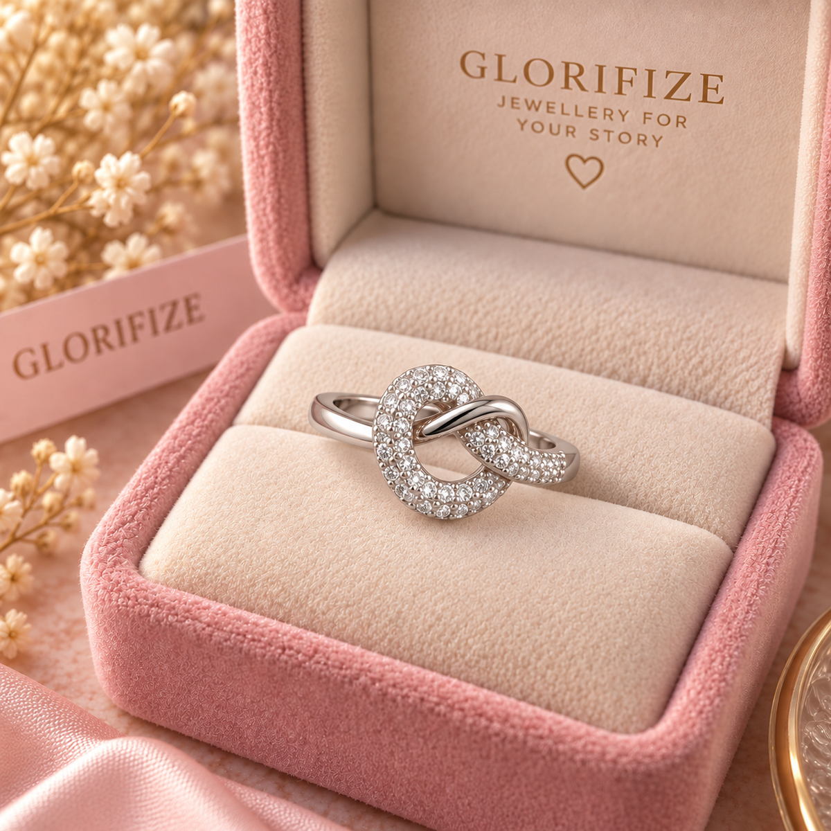 silver Crysle Knot Ring