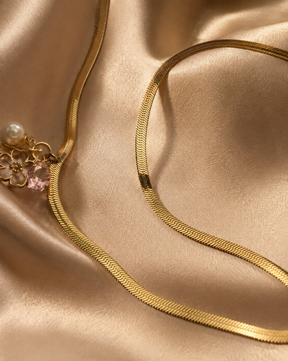 Celestial Bloom Charm Necklace – Gold Plated Snake Chain